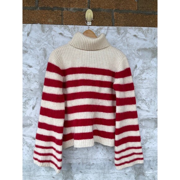 BAUM UND PFERDGARTEN Chikita Striped Wool-alpaca Blend Turtleneck Sweater small - Picture 5 of 11